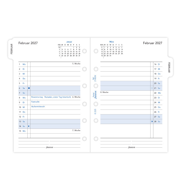 filofax-kalendereinlage-1-monat-2-seiten-deutsch-pocket-2027-mit-monats-tabs image 4