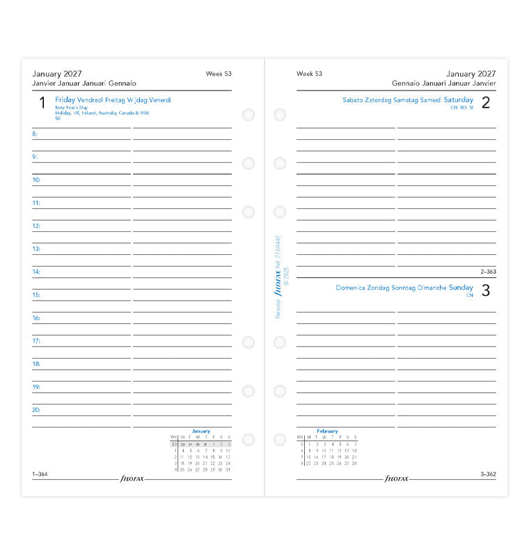 filofax-kalendereinlage-personal-2027-1-tag-1-seite-multilingual image 4