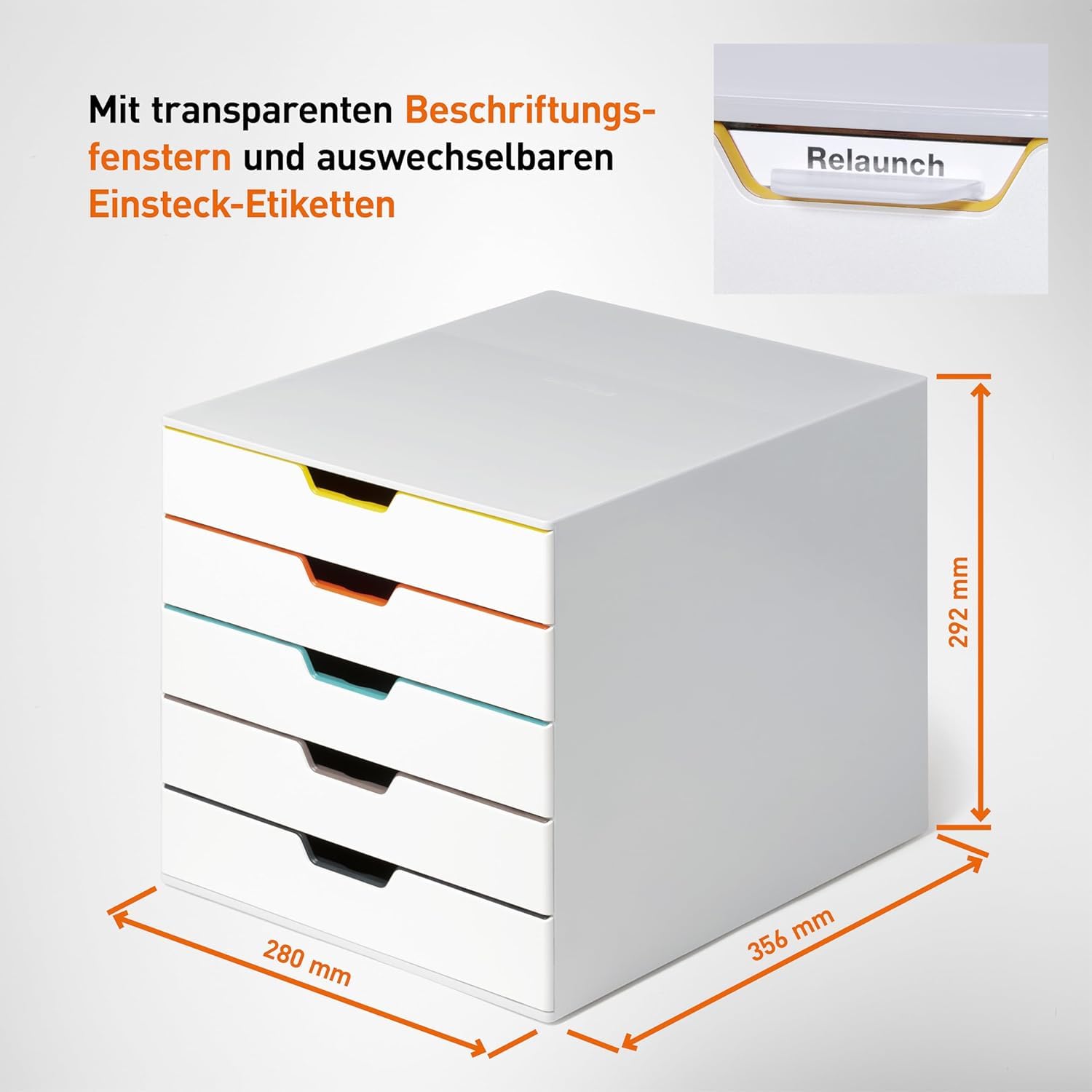 durable-varicolor-schubladenbox-a4-5-f-cher-mehrfarbig image 3