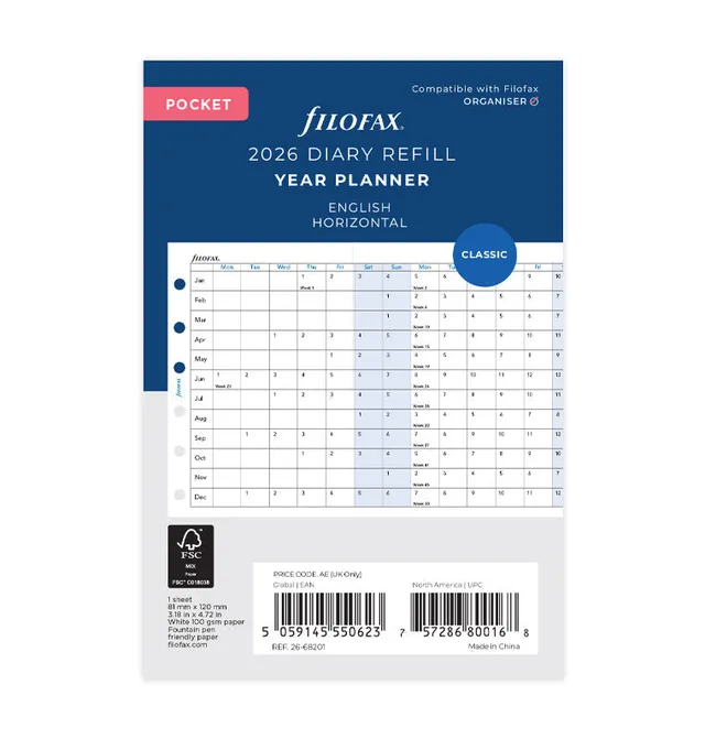 filofax-jahresplaner-englisch-pocket-2026-leporello-zum-ausklappen image 1