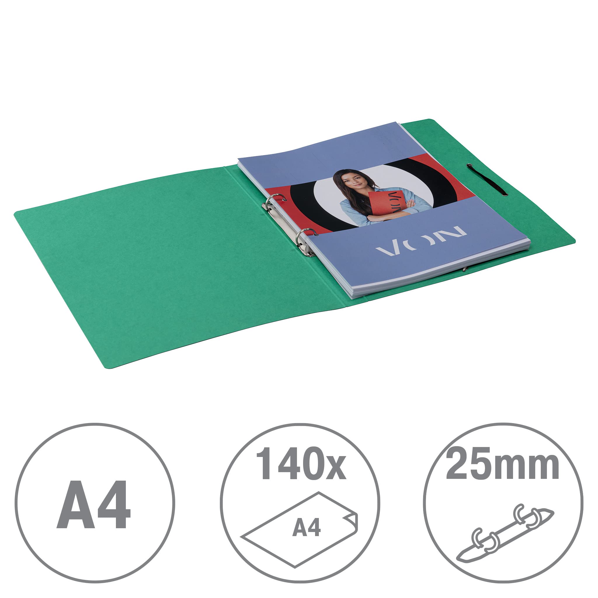 von-leitz-ringbuch-a4-karton-2-ringe-25-mm-gr-n-5-st-ck image 2