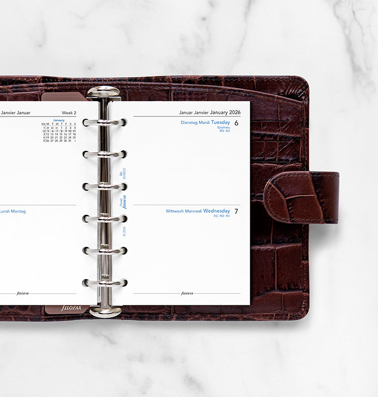 filofax-kalendereinlage-2-tage-1-seite-multilingual-pocket-2026 image 2