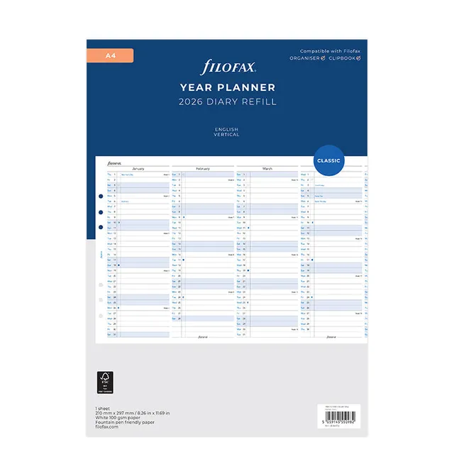 filofax-jahresplaner-englisch-a4-2026-leporello image 1