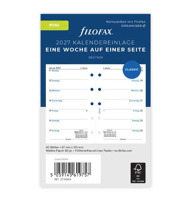 filofax-mini-kalendereinlage-2027-1-woche-1-seite-deutsch image 1