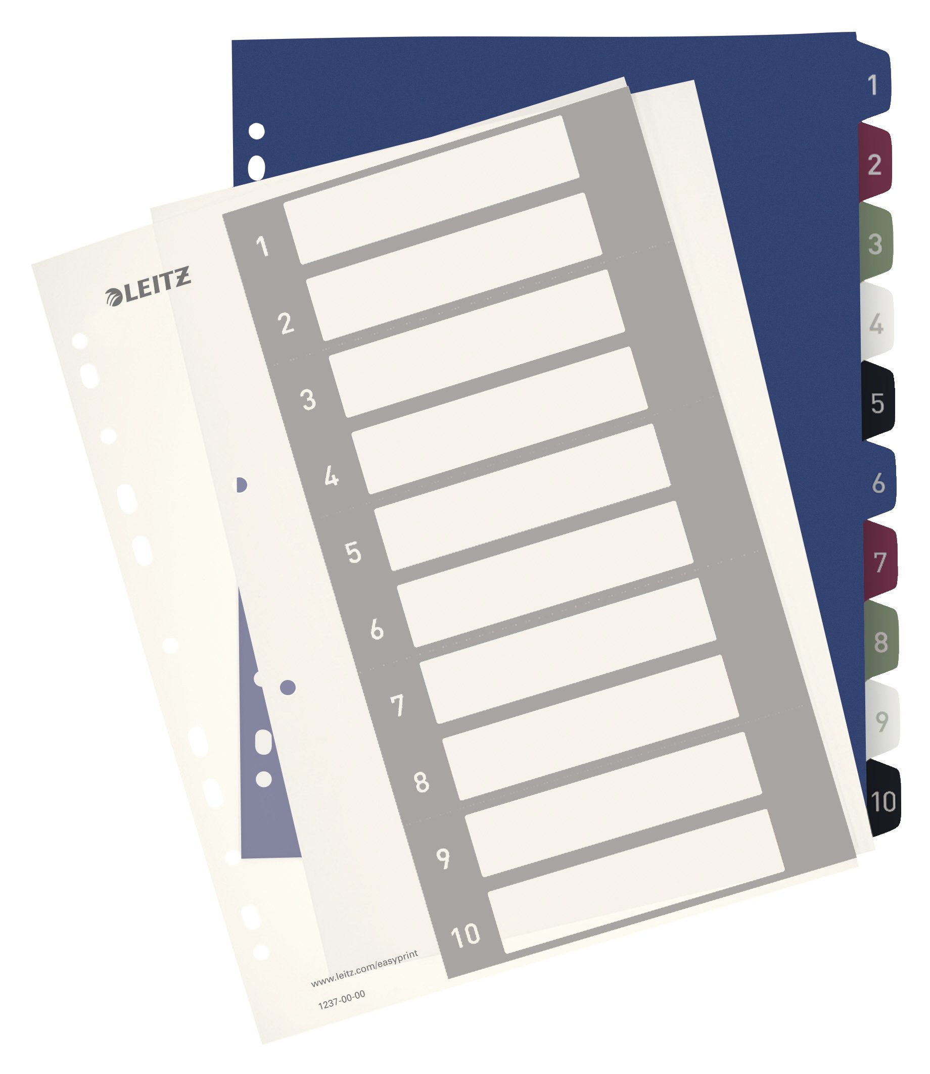 leitz-style-register-a4-1-10-berbreite-10-trennbl-tter-mehrfarbig image 1