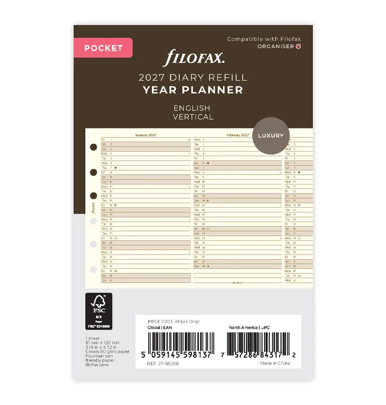 filofax-jahresplaner-englisch-pocket-2027-leporello-cotton-cream image 1