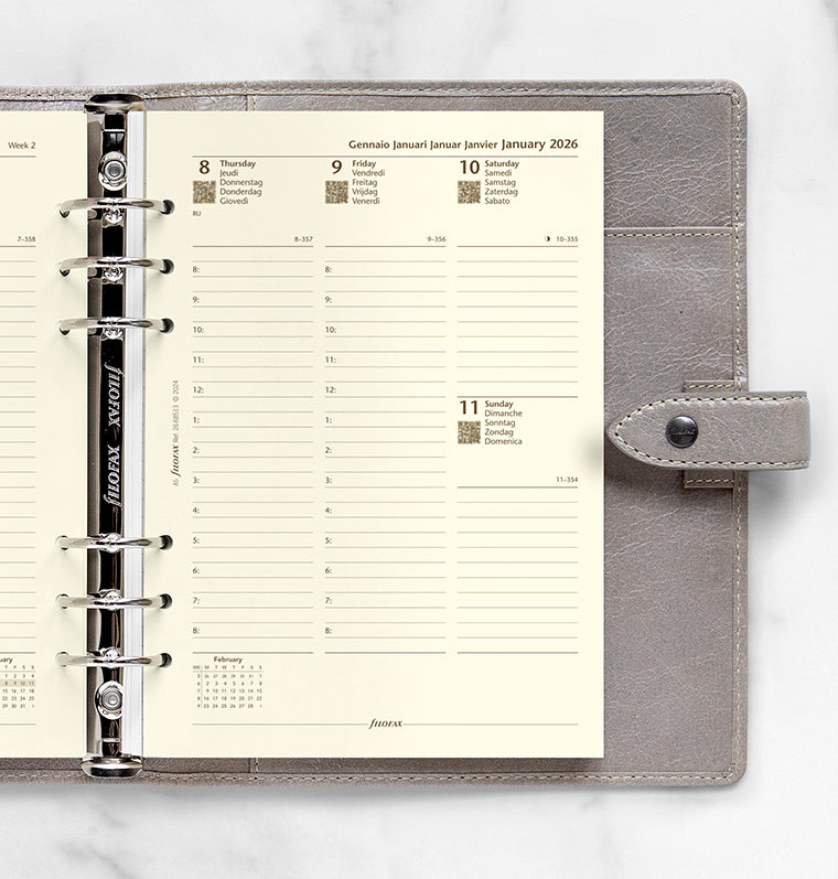 filofax-cotton-cream-kalendereinlage-a5-2026-1-woche-2-seiten-multilingual image 2
