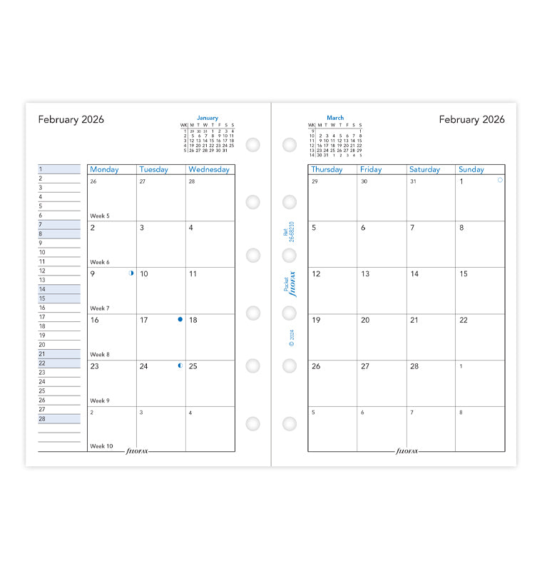 filofax-pocket-kalendereinlage-2026-1-monat-2-seiten-englisch image 4
