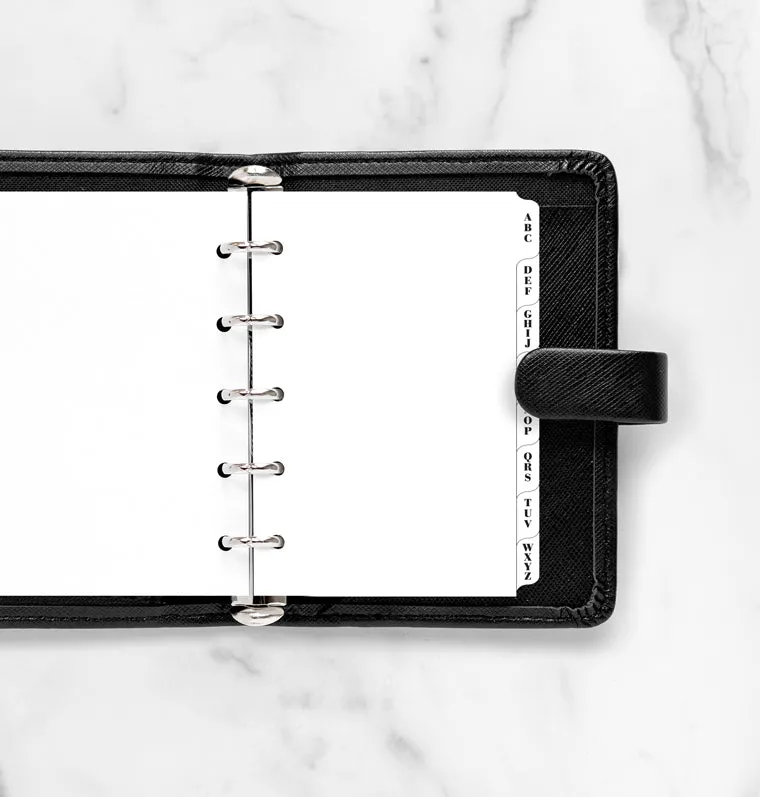 filofax-mini-a-z-register-wei-mit-3-buchstaben-pro-tab image 1