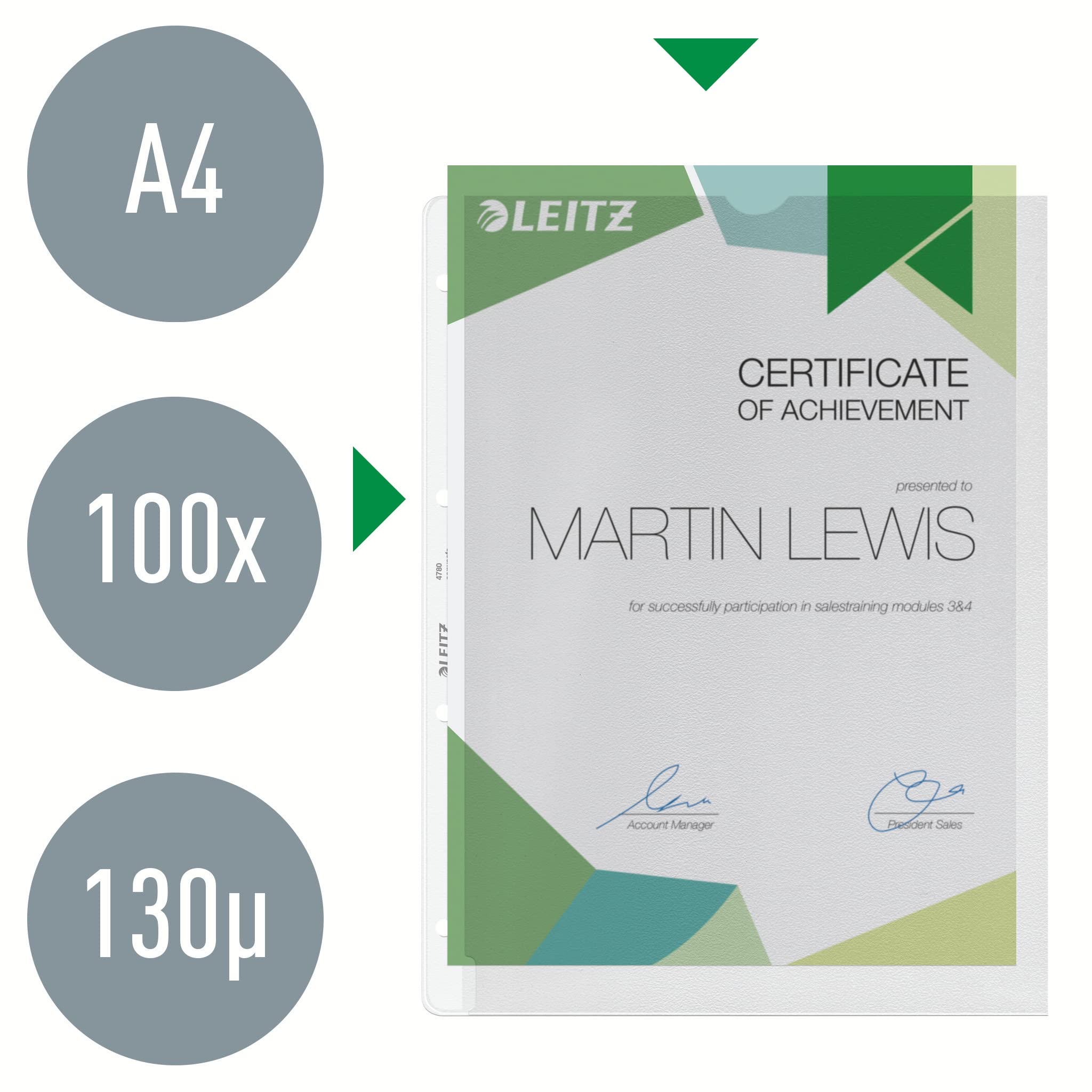 leitz-prospekth-lle-a4-pp-genarbt-dokumentenecht-farblos-100-st-ck image 2