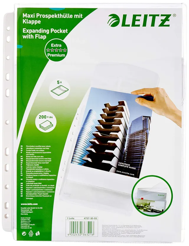 leitz-maxi-prospekth-llen-set-47573003-a4-mit-klappe-f-r-200-blatt-5-st-ck image 1